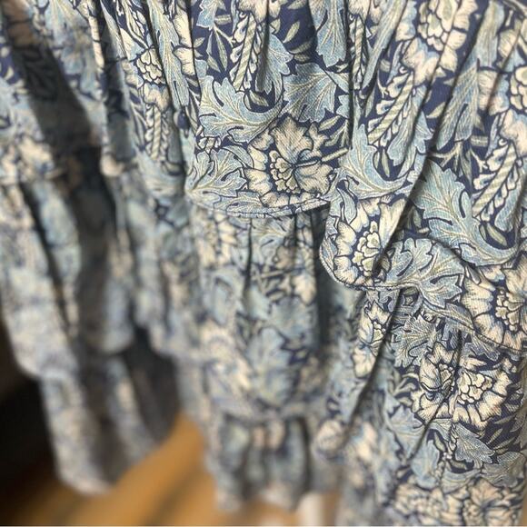 REVOLVE O.P.T. Blue Floral Ruffled Mini Dress, Cottage Core Baby Doll, Swiftie S - Picture 7 of 7
